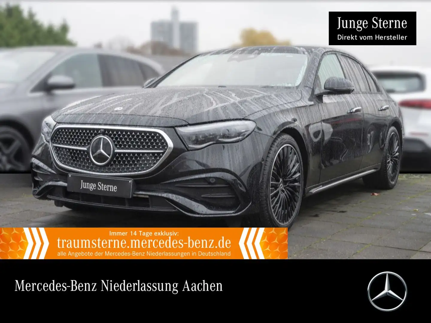 Mercedes-Benz E 220 d AMG Fahrass 360° Pano Burmester Distr. PTS Schwarz - 1
