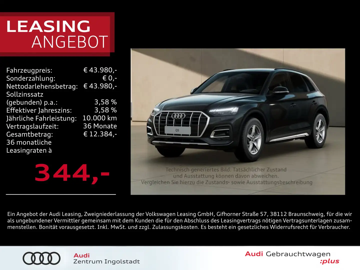 Audi Q5 40 TFSI qu MATRIX AHK ACC NAVI KAM. Advanced Schwarz - 1