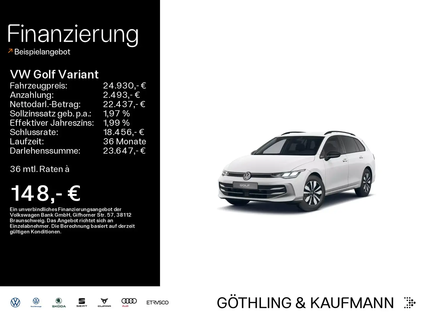 Volkswagen Golf Variant Life GOAL 1.5 TSI 85kW 6-Gang*APP*A Weiß - 1