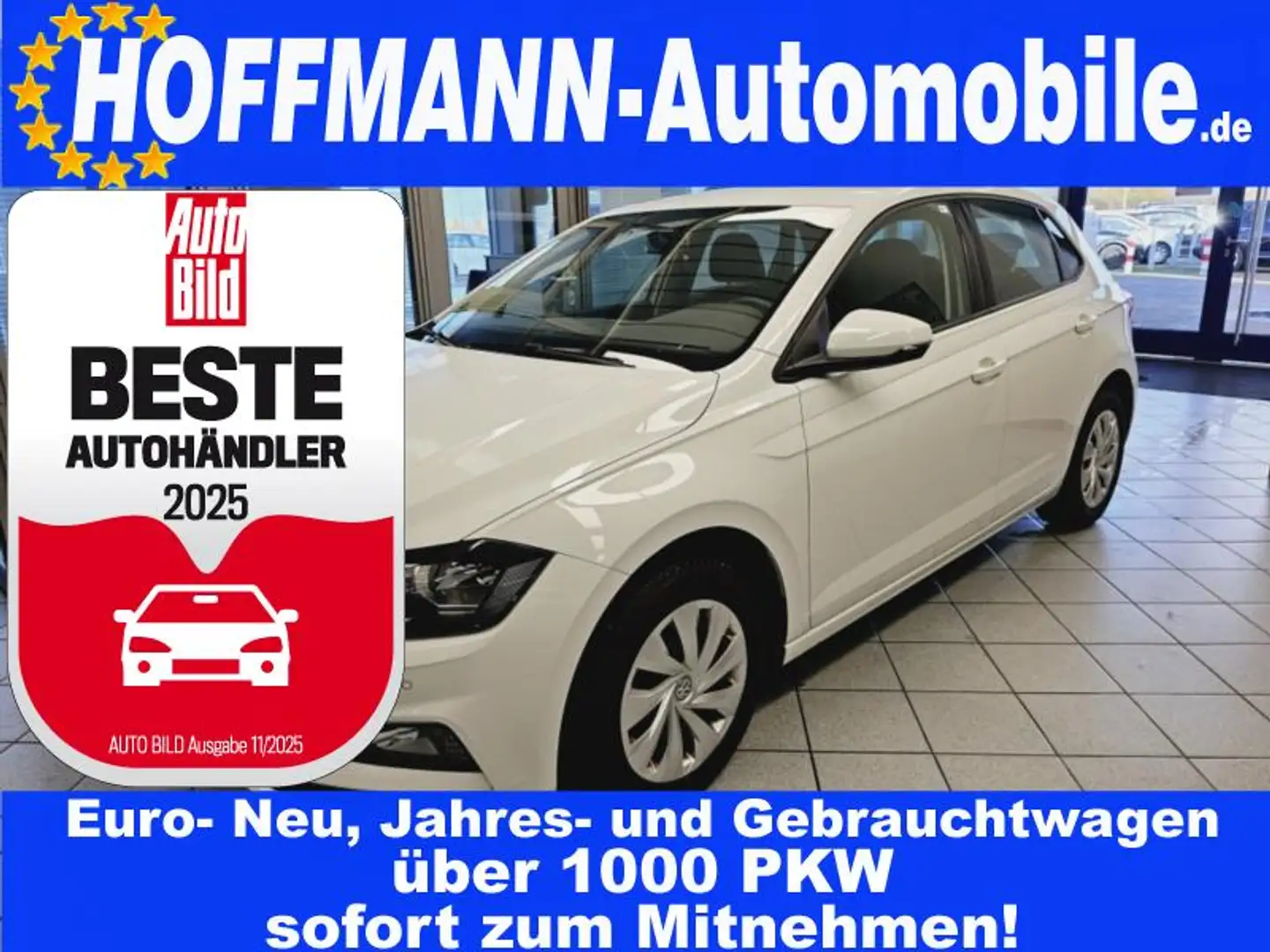 Volkswagen Polo Comfortline 1.Hand,App-Connect,PDC,Kamera, Blanc - 1