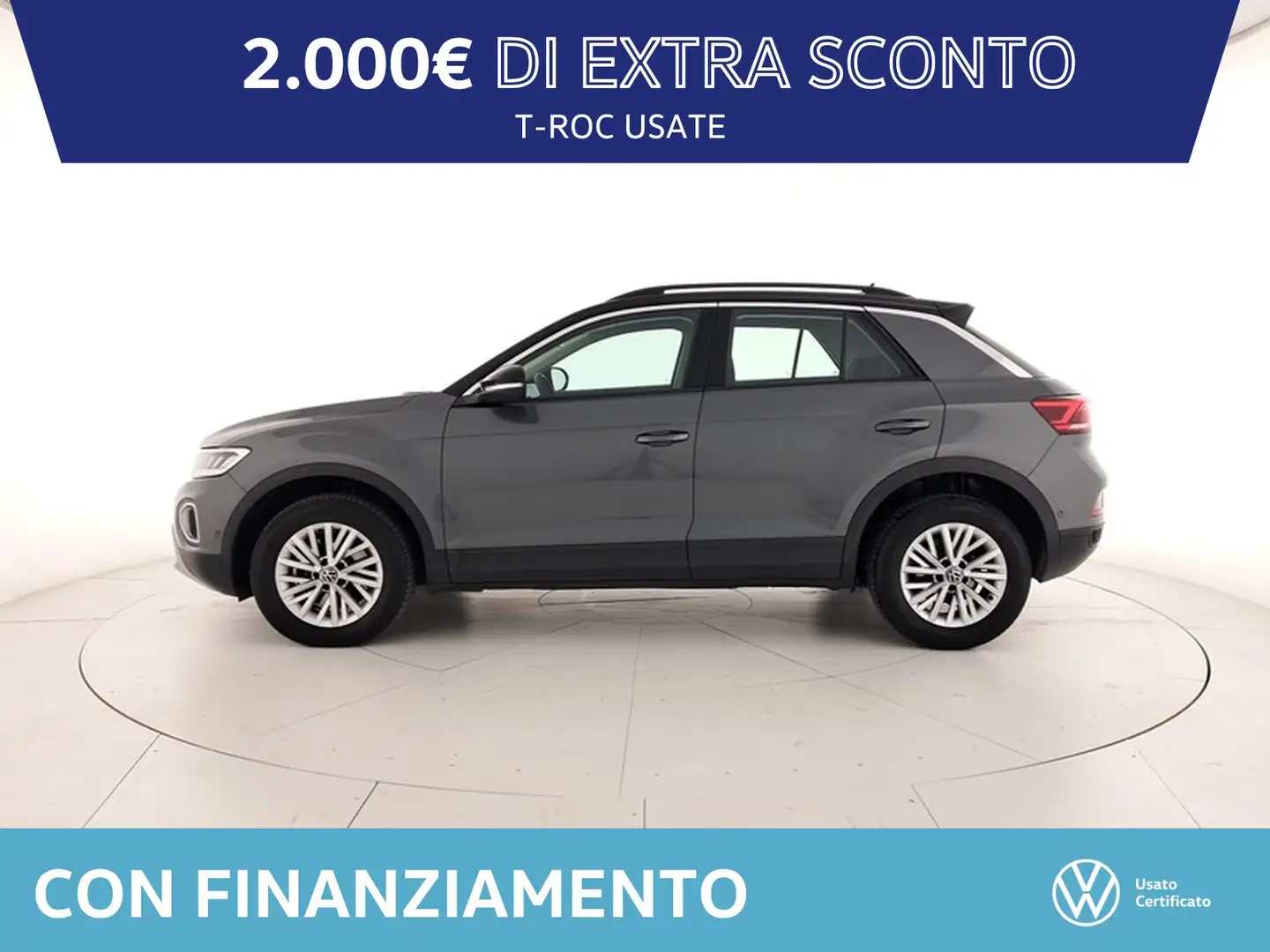 Volkswagen T-Roc 2.0 tdi life 150cv dsg Grijs - 2