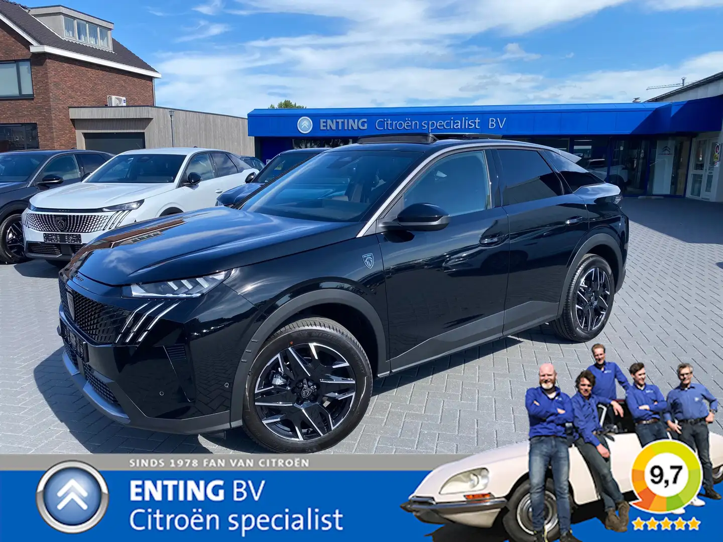 Peugeot 3008 1.2 Hybrid 145 GT ADAPT CRUISE SCHUIFDAK 360CAM HI Zwart - 1