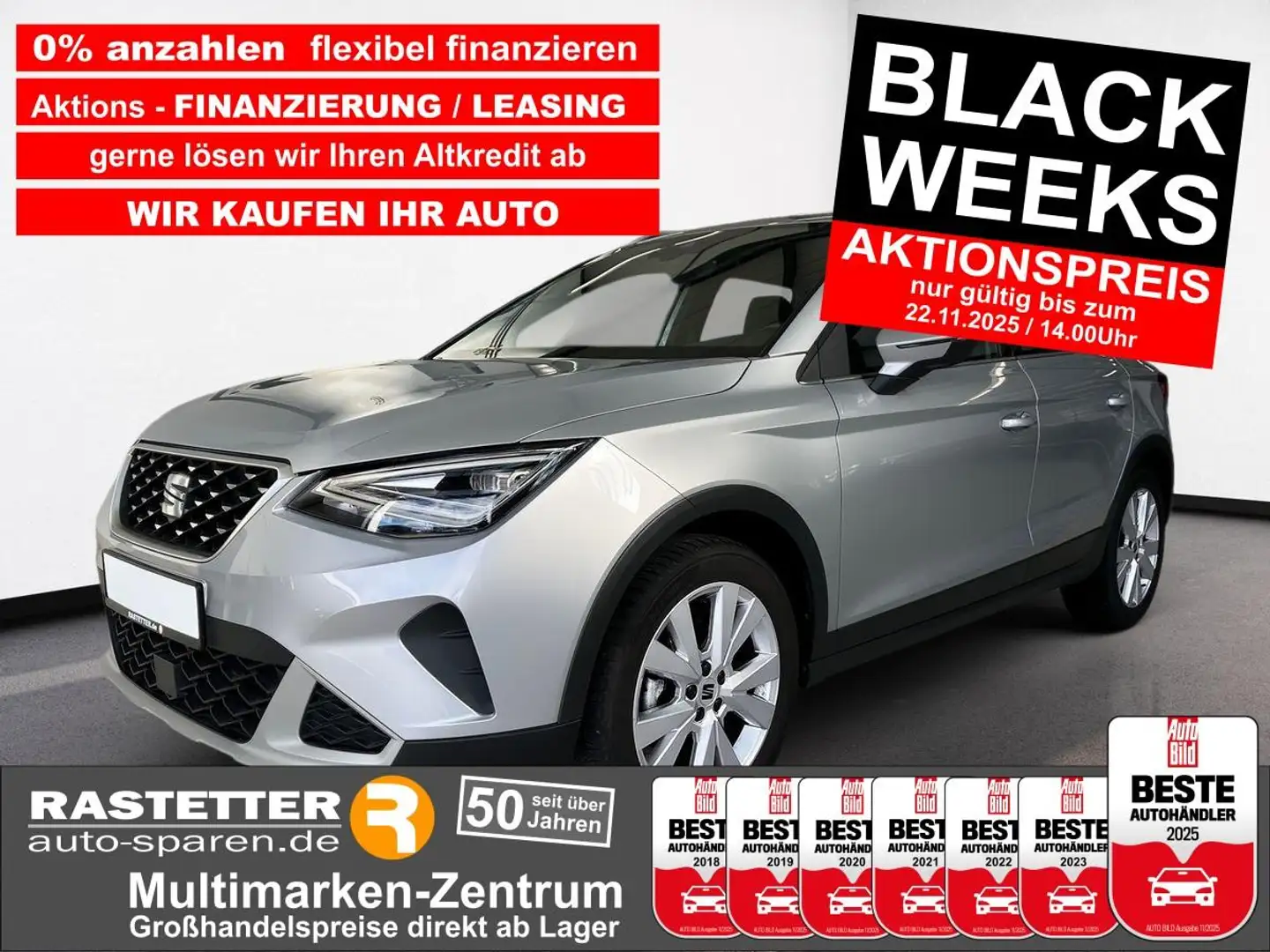 SEAT Arona TSI Xperience Pro+Komfort+Navi+Winter+PDC+Klimaaut Silber - 1