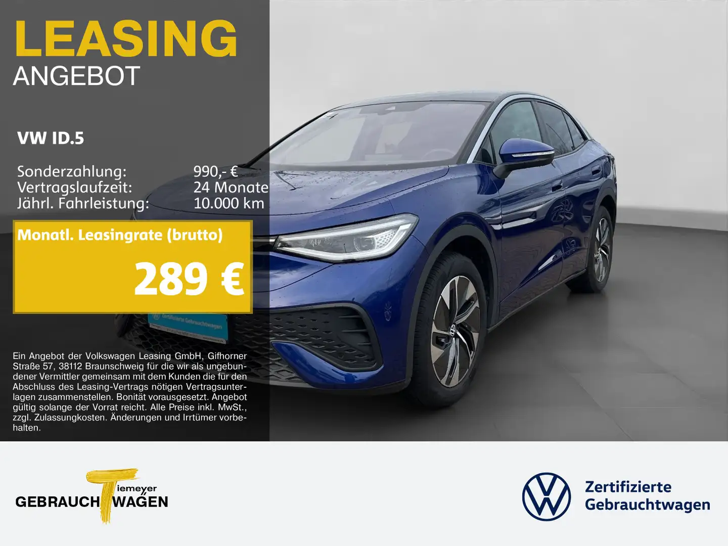 Volkswagen ID.5 PURE LM19 WÄRMEPUMPE NAVI MATRIX Blau - 1