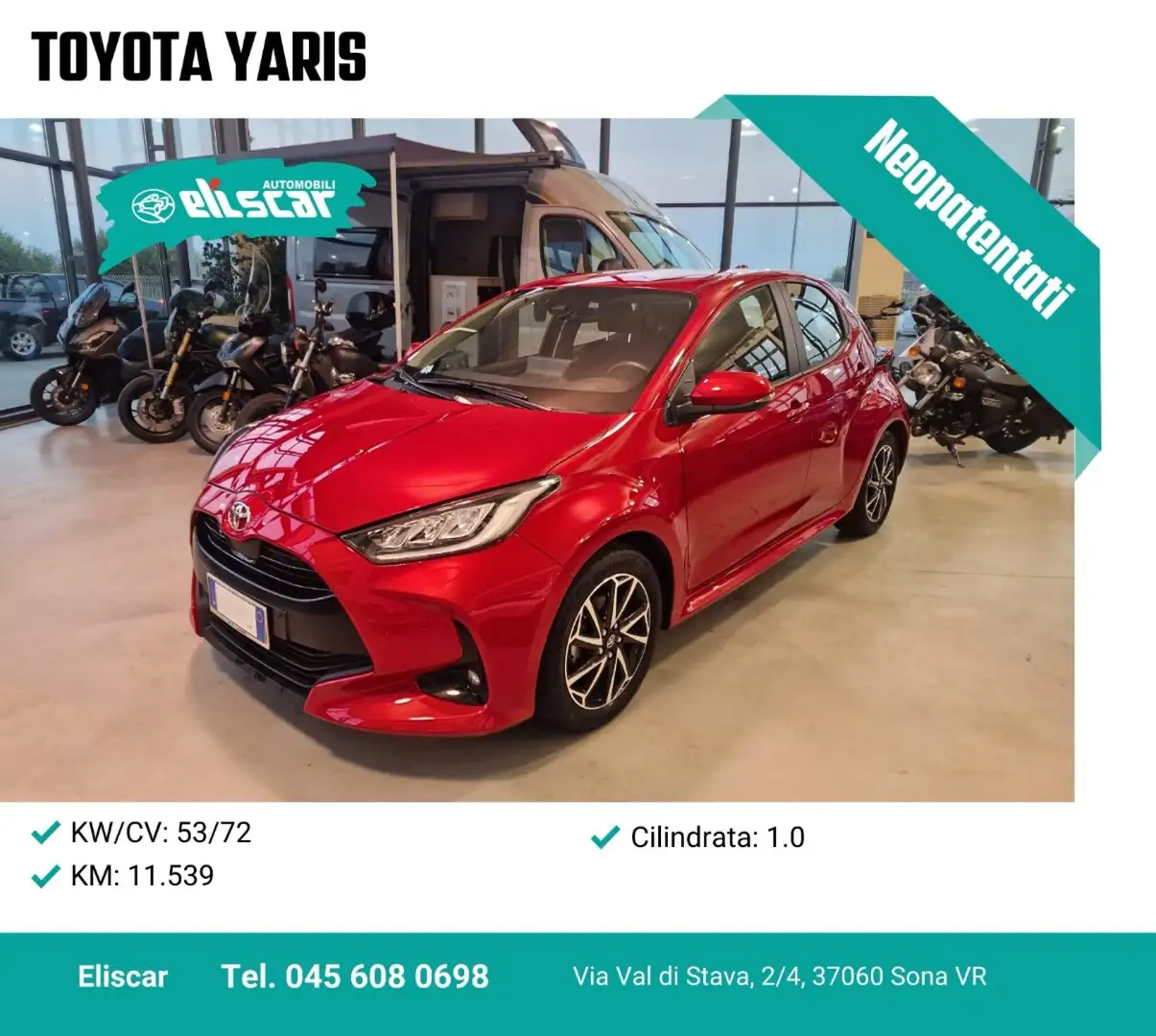 Toyota Yaris 1.0 5 porte Trend Rouge - 1