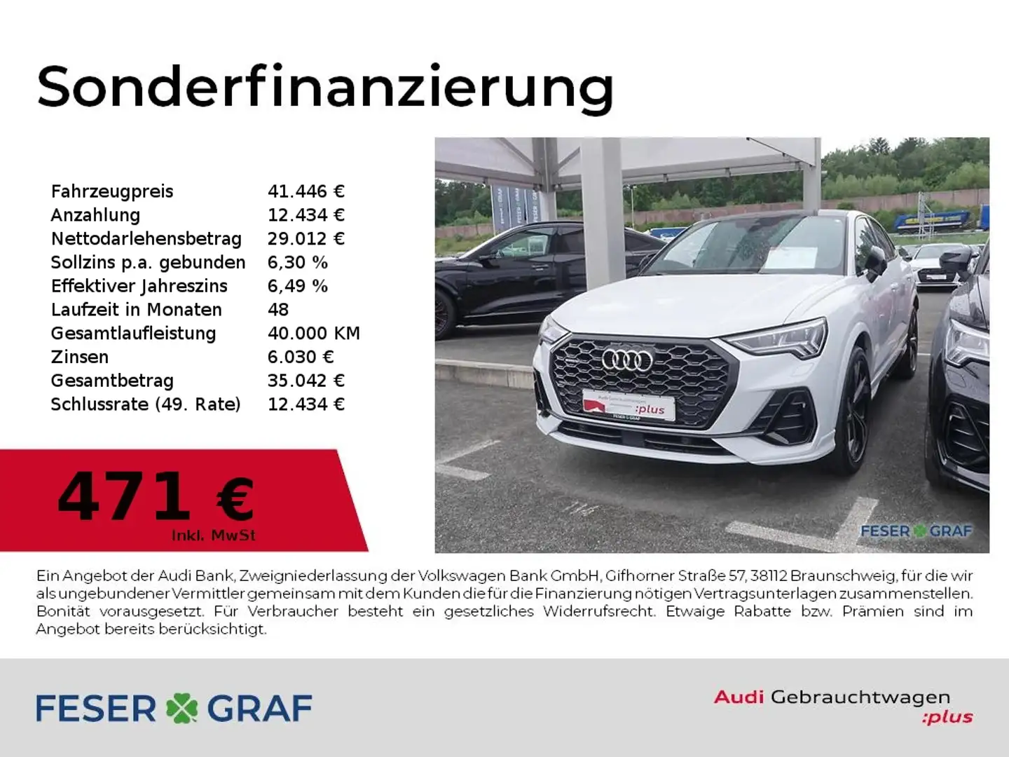 Audi Q3 Sportback 40 TDI qu S Line Pano,Matrix,Kamera Weiß - 1