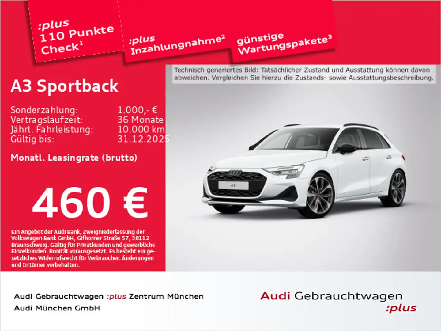 Audi A3 35 TDI S tronic advanced Navi+/19"Z Weiß - 1