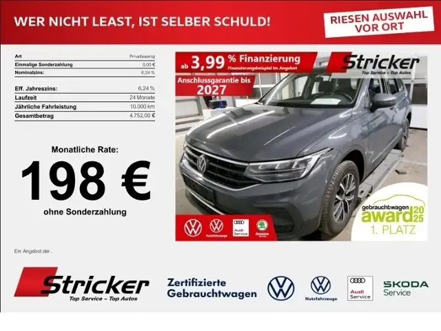Volkswagen Tiguan Life 2.0 TDI 198, ohne Anzahlung Navi AHK Kamera
