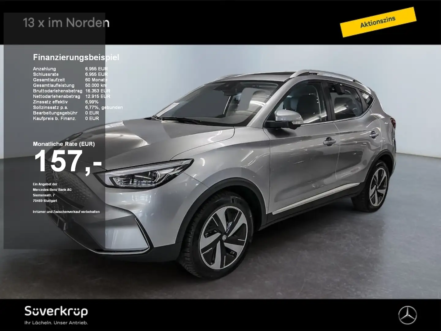 MG ZS EV Luxury DISTR SPUR PANO KAMERA PDC SHZ Silber - 1