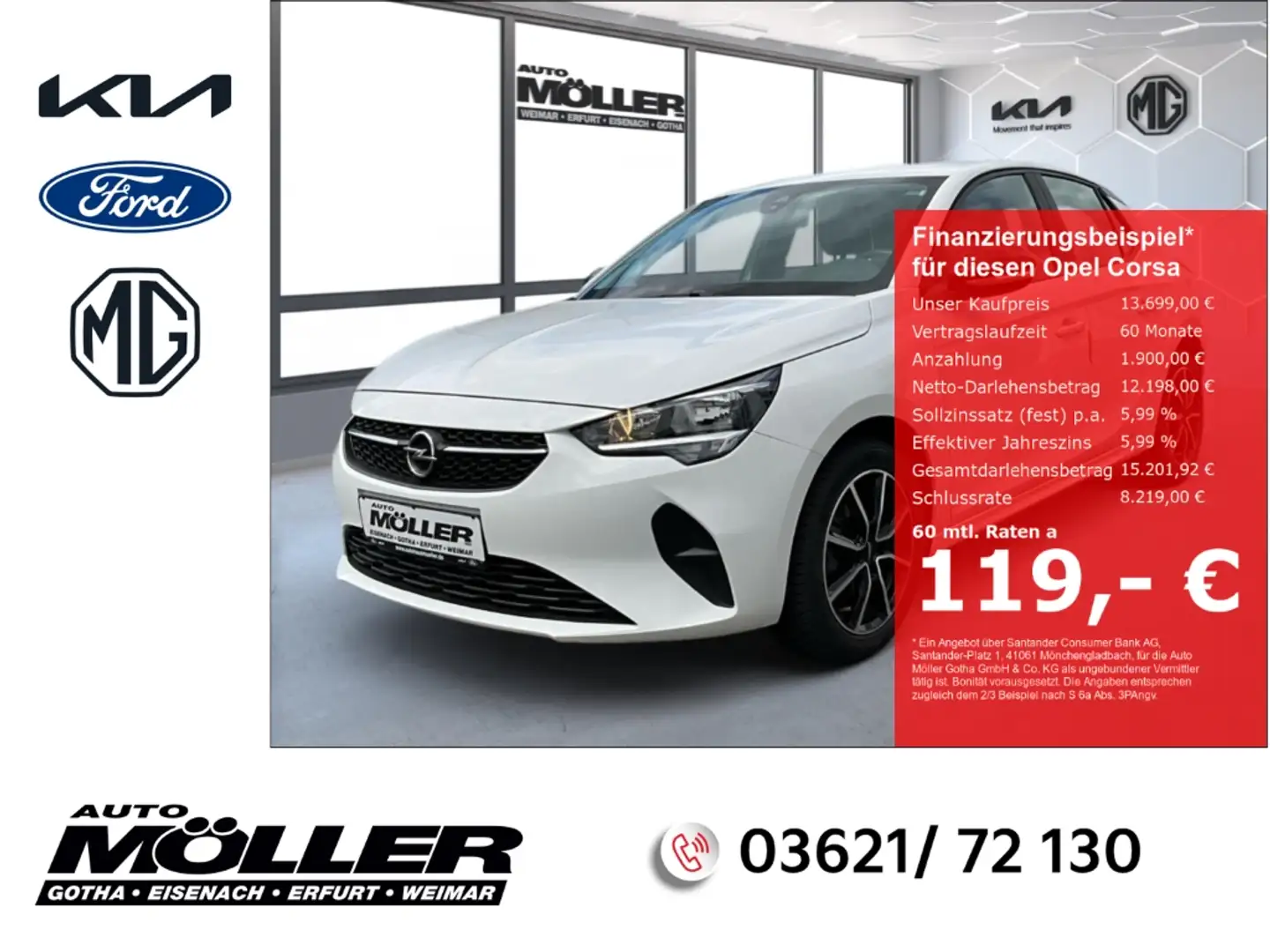 Opel Corsa F 1.2 Edition Navi DAB LenkradHZG Blanc - 1