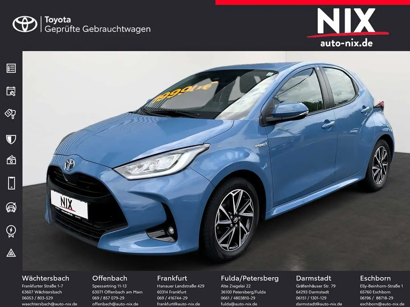 Toyota Yaris 1,5 l Hybrid 5-tg. Team D KAMERA Blau - 1
