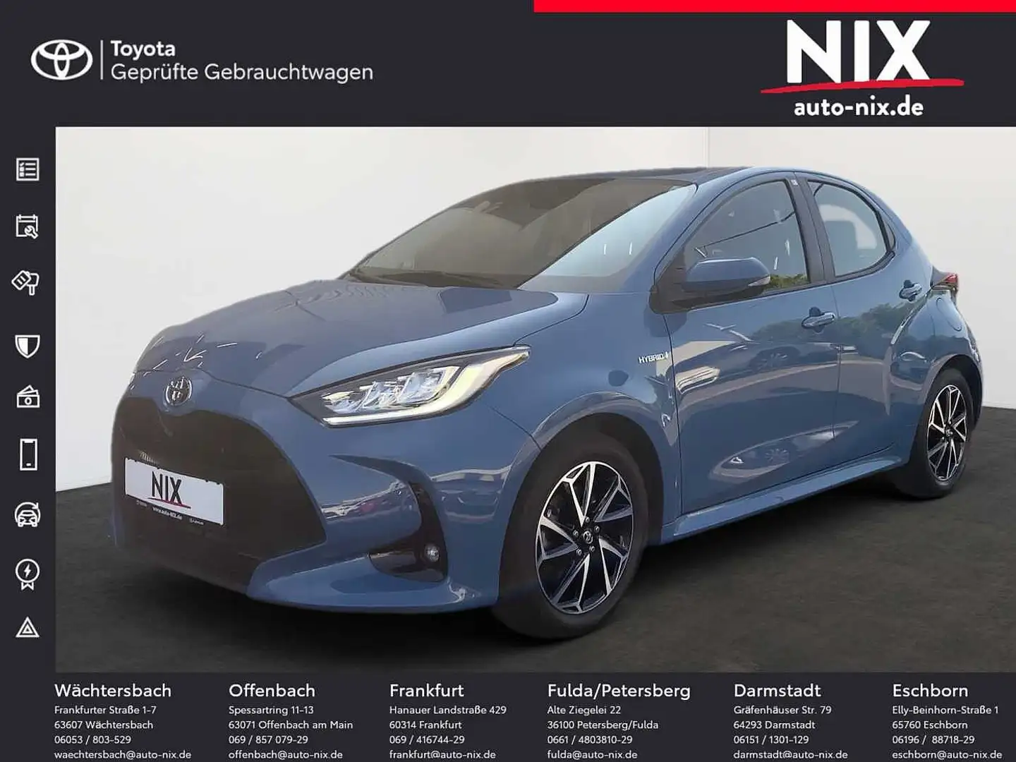Toyota Yaris 1,5 l Hybrid 5-tg. Team D KAMERA Blau - 1