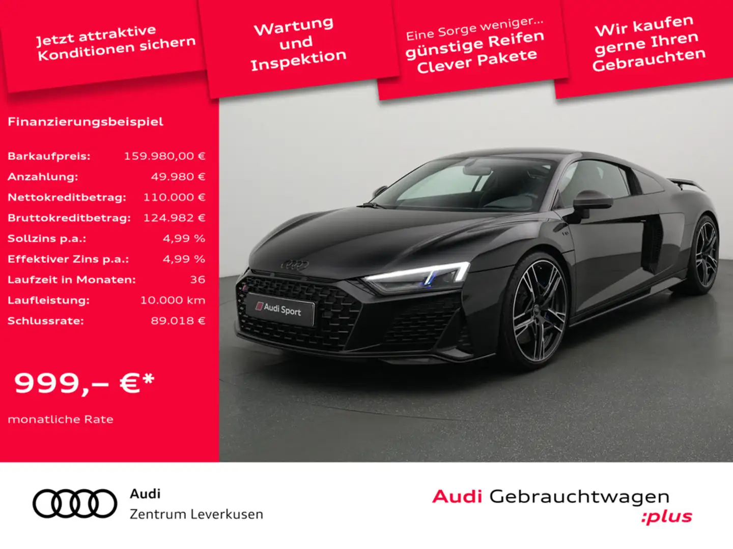 Audi R8 Coupe 5.2 quattro performance V10 NAVI 20" Schwarz - 1