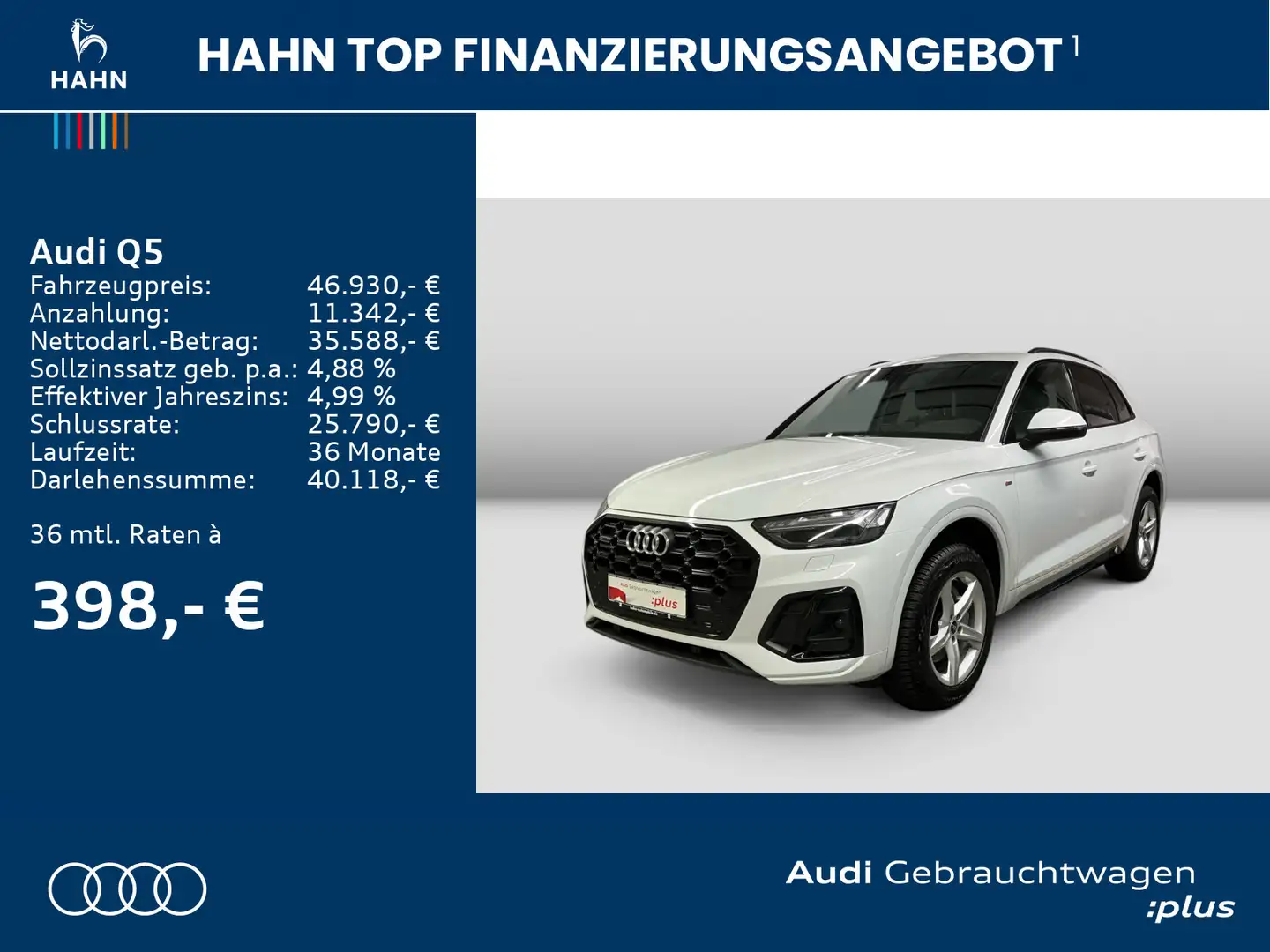 Audi Q5 40 TDI quattro S line AHK Matrix Virtual CAM Weiß - 2