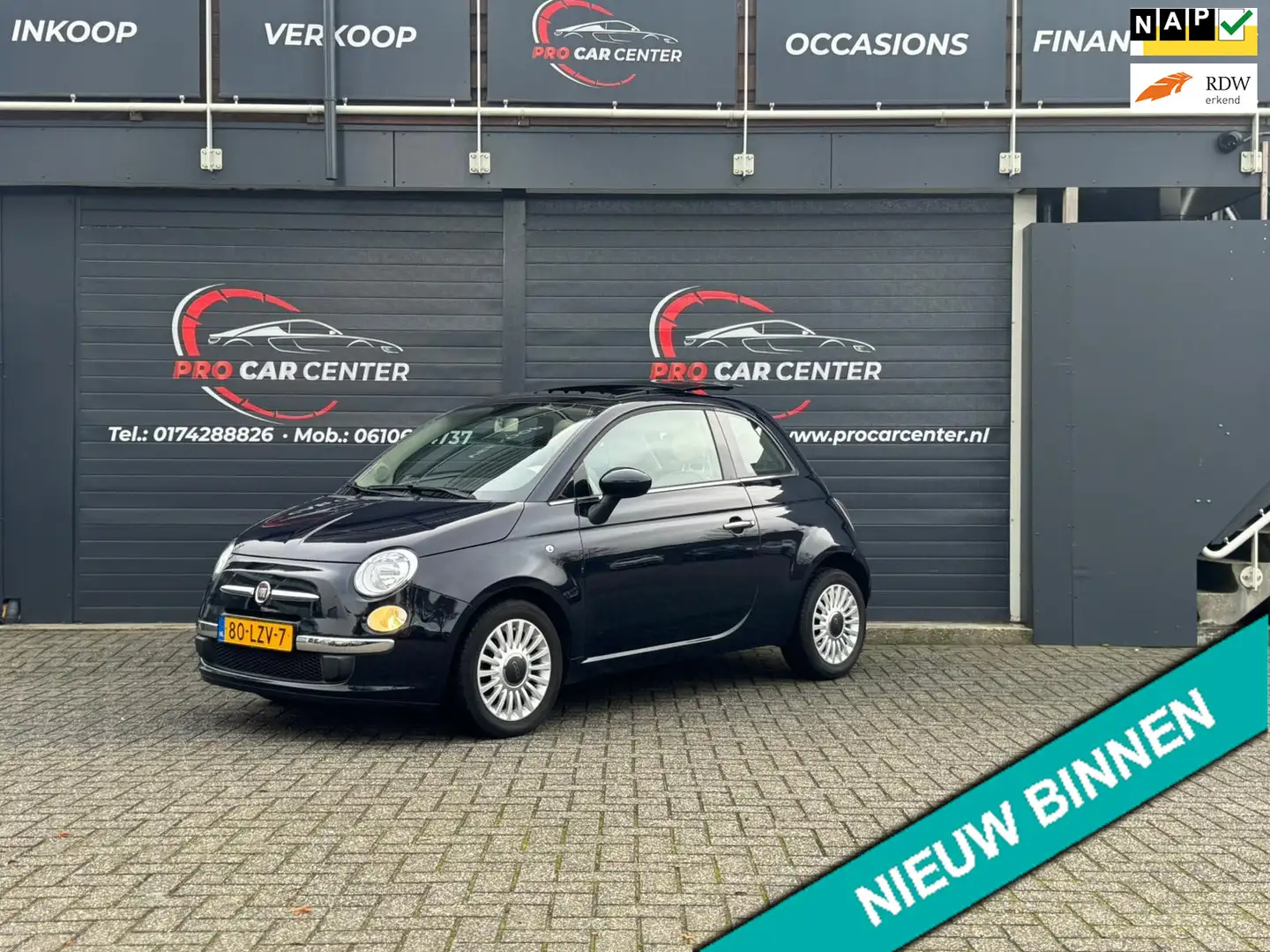 Fiat 500 1.2 Lounge PANO|AUT|AIRCO|EL.RAMEN|LMV|NAP|APK Bleu - 1