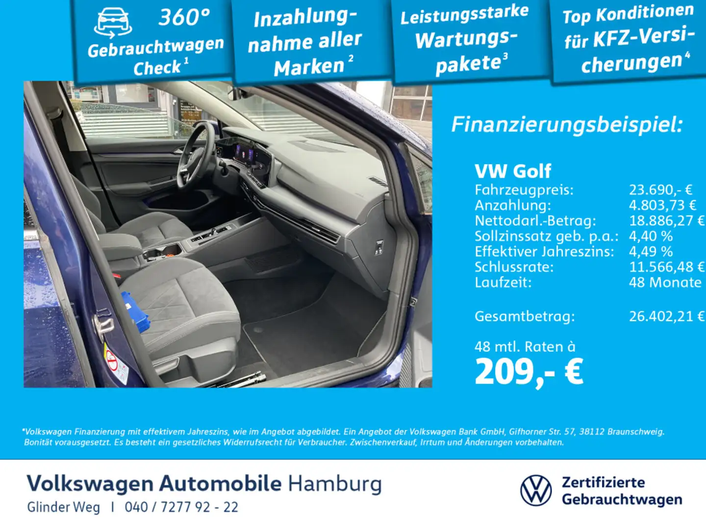 Volkswagen Golf 1.4 eHybrid DSG Standheizung  Navi ParkAssi Blau - 1