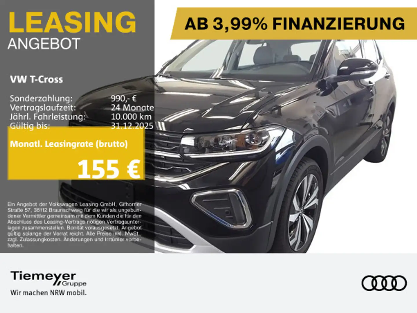 Volkswagen T-Cross 1.0 TSI STYLE LM17 NAVI SITHZ CC Noir - 1