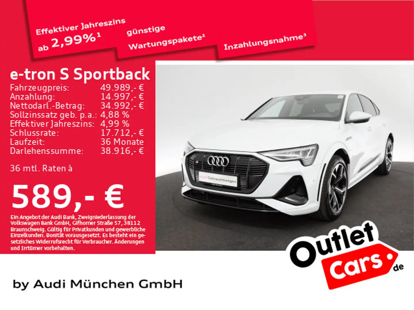 Audi e-tron AHK/Matrix/HUD/Sportsitze+/21 Weiß - 1