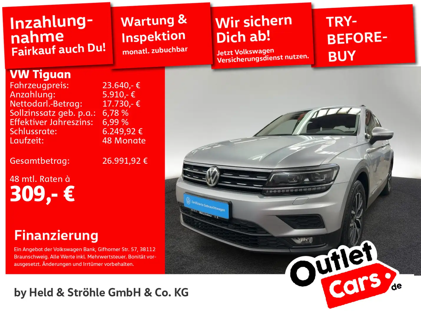 Volkswagen Tiguan Comfortline 1.5 TSI DSG AHK HuD LED NAV Silber - 1