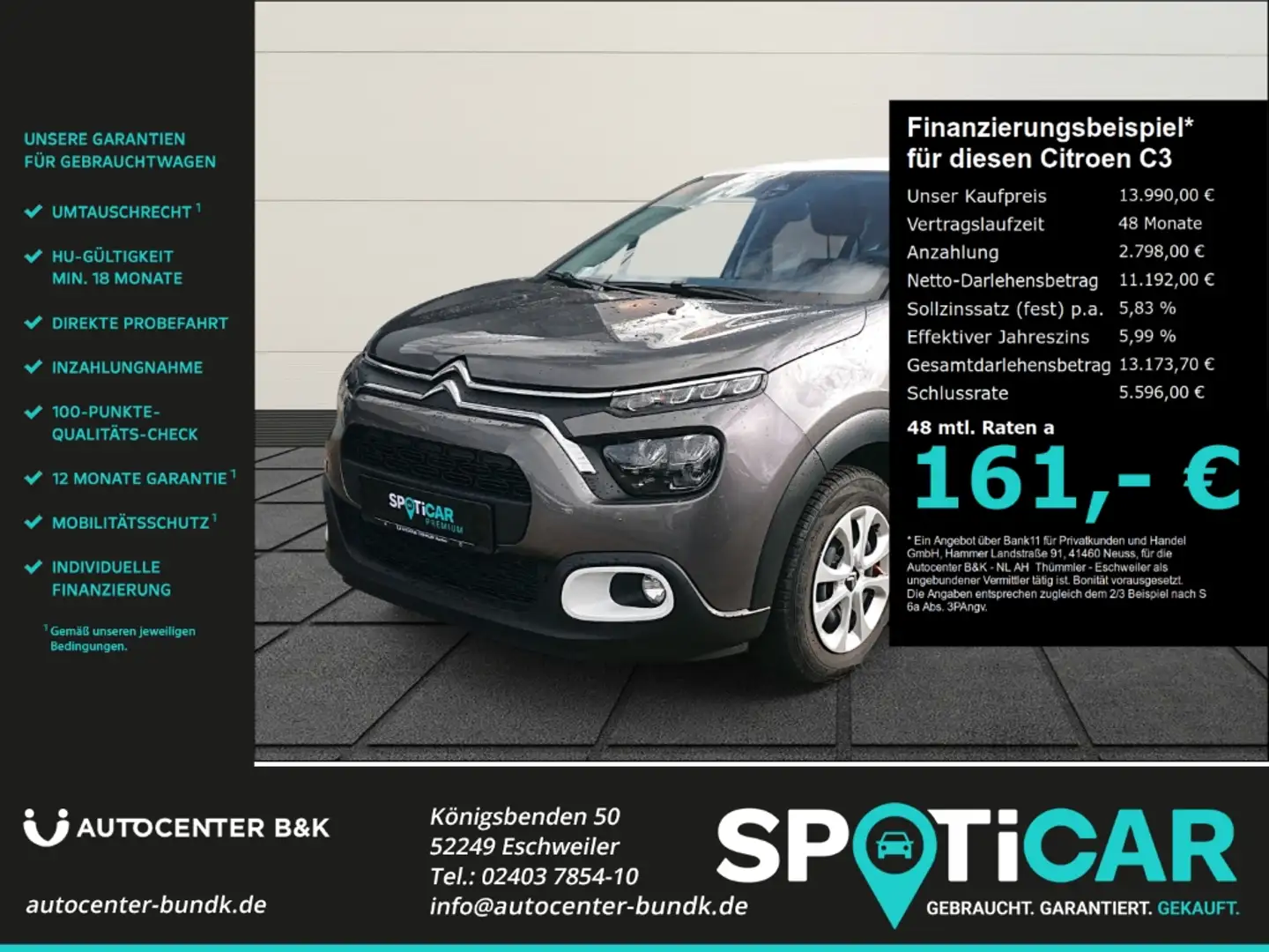 Citroen C3 Pure Tech 83 YOU Navi PDC hinten Digitales Cockpit Gris - 1