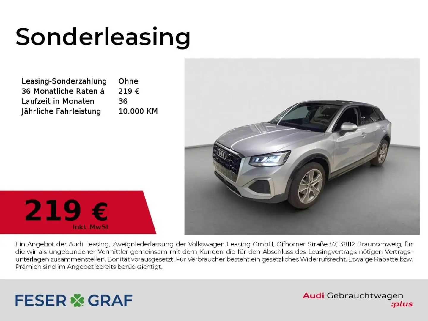 Audi Q2 adv. 30 TFSI - Standh. - NAVI - ACC - AHK Silber - 1