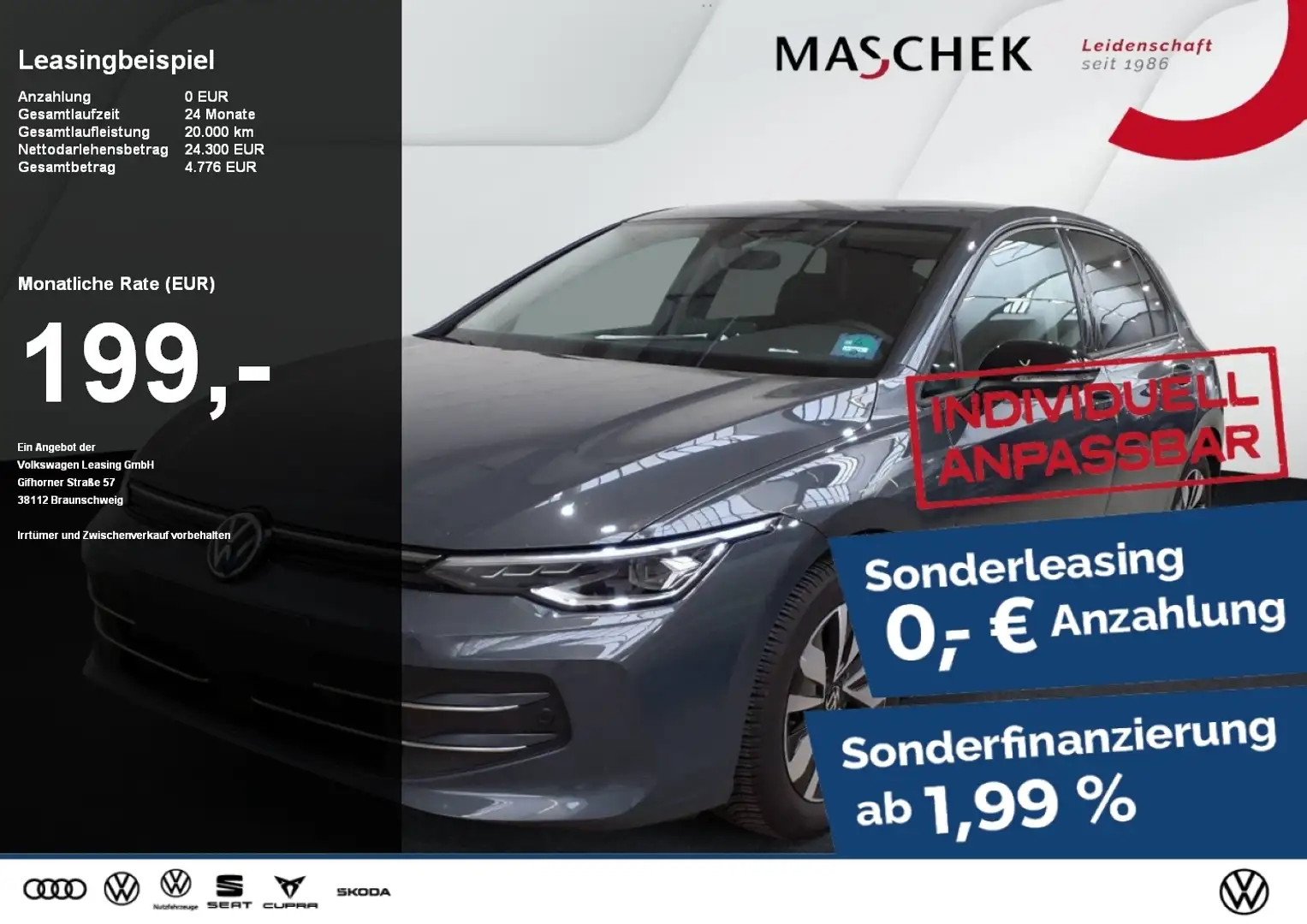 Volkswagen Golf Goal 1.5 TSI AHK Navi Sitzh. GRA PDC MFL Gris - 1