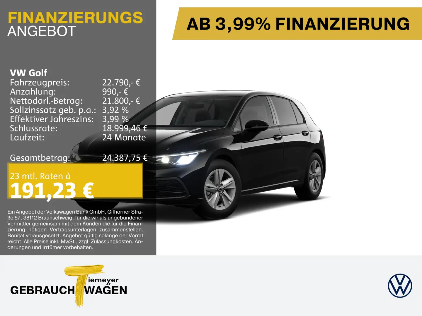 Volkswagen Golf 2.0 TDI DSG LIFE NAVI ASSIST KAMERA Schwarz - 1