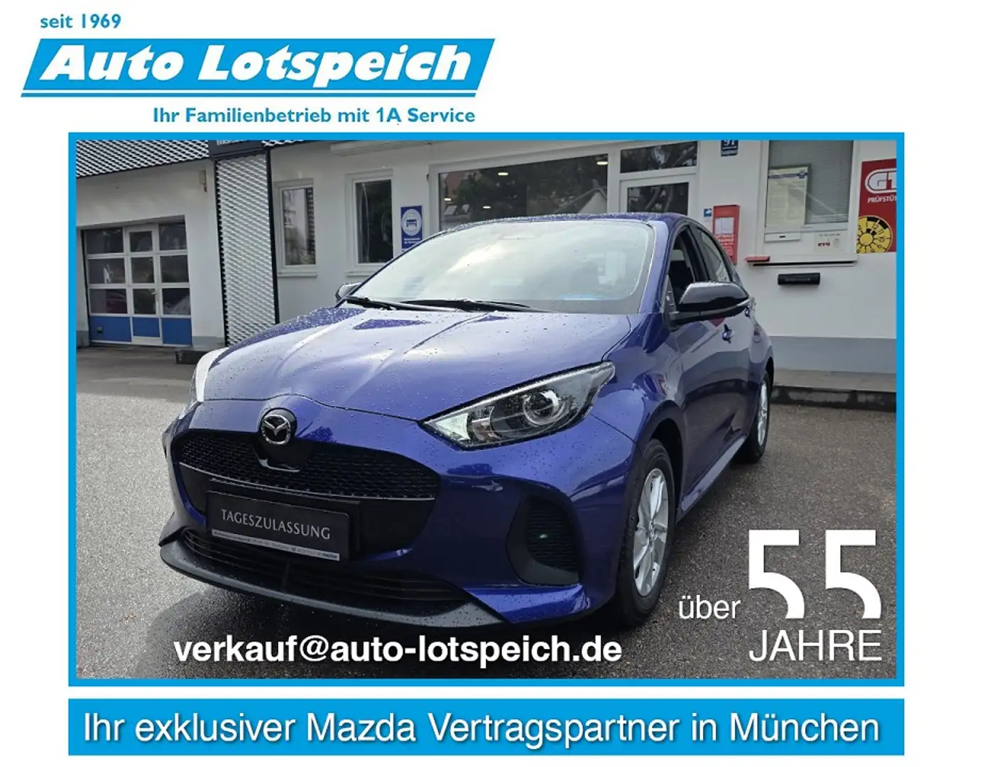 Mazda 2 Hybrid 1.5L Hybrid VVT-i Rückfahrkamera, Spurhalte Blau - 1