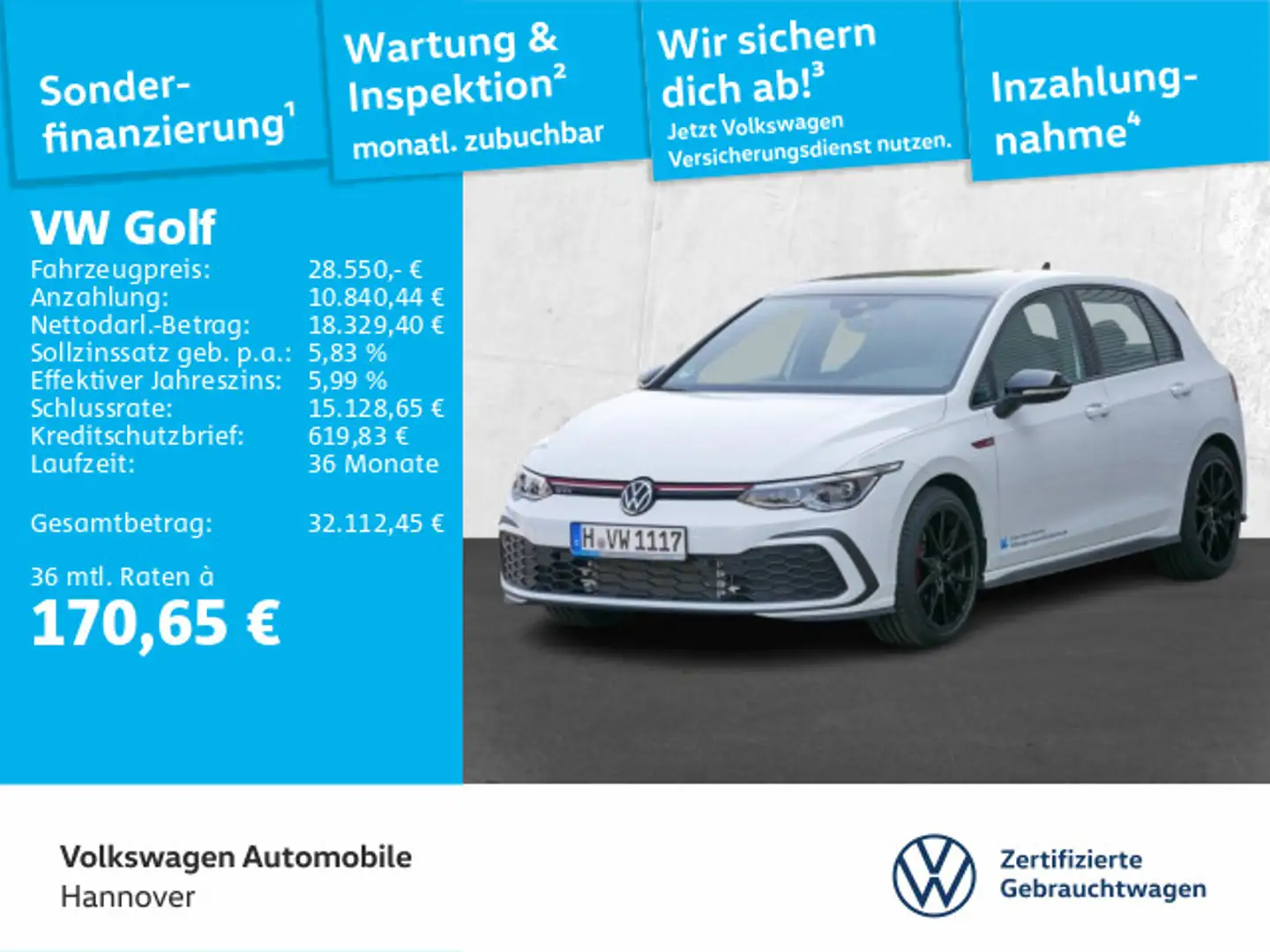 Volkswagen Golf GTI Golf VIII 2.0 TSI DSG GTI Navi ACC DigCockpit PD Blanc - 1