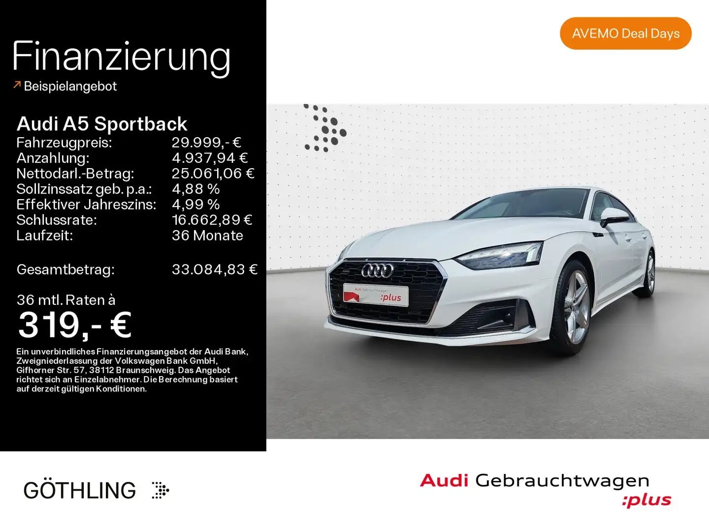Audi A5 40 TDI qu Advanced S tro*Matrix*Nav Blanc - 1