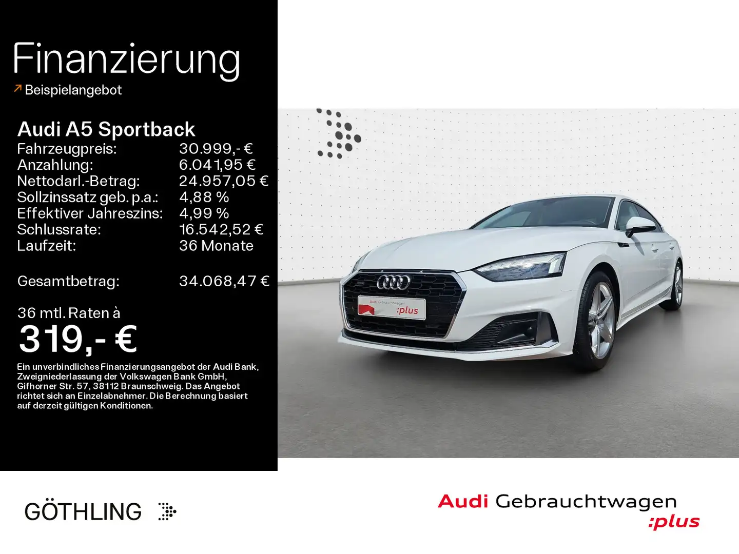 Audi A5 40 TDI qu Advanced S tro*Matrix*Nav Weiß - 1