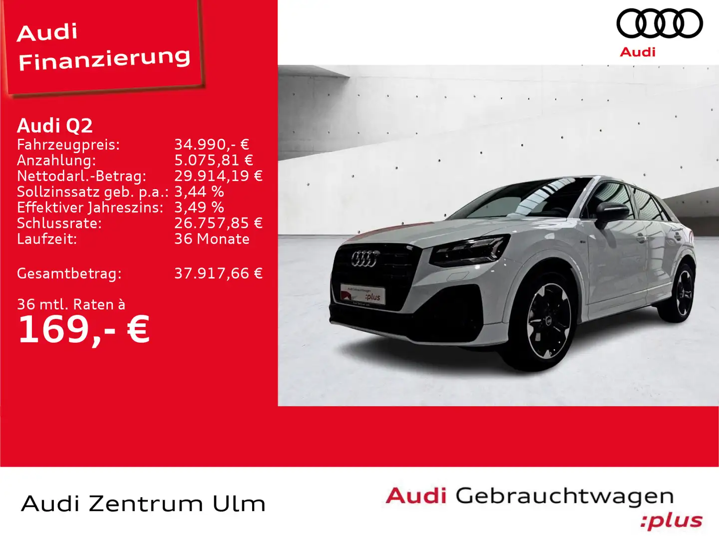 Audi Q2 S-Line 35 TFSI AHK LEDER NAVI R-KAM STDHZG Blanco - 1