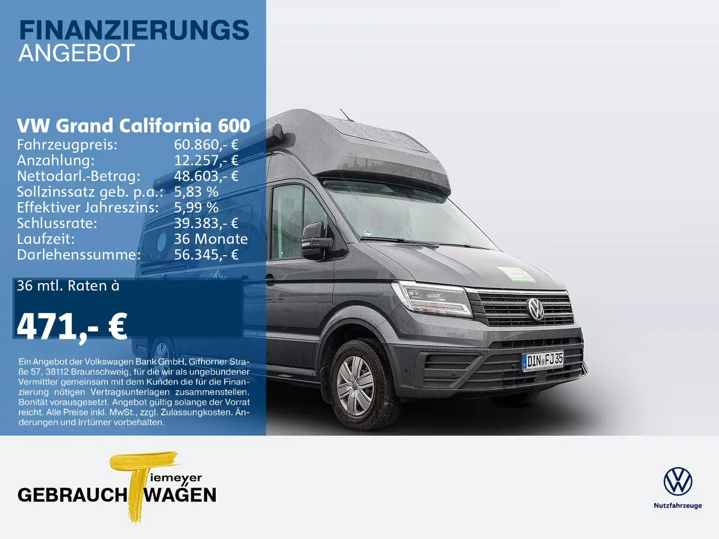 Volkswagen Grand California ACC LED NAVI SOLAR Grijs - 1