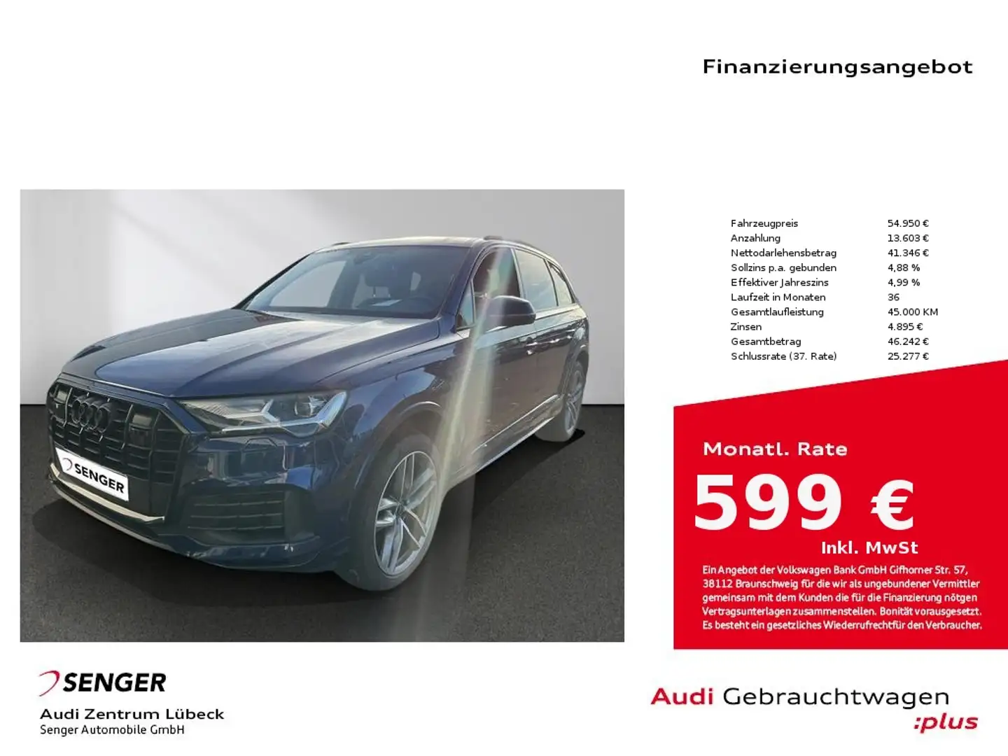 Audi Q7 55 TFSI e quattro tiptronic Nav PDC SHZ Blau - 1