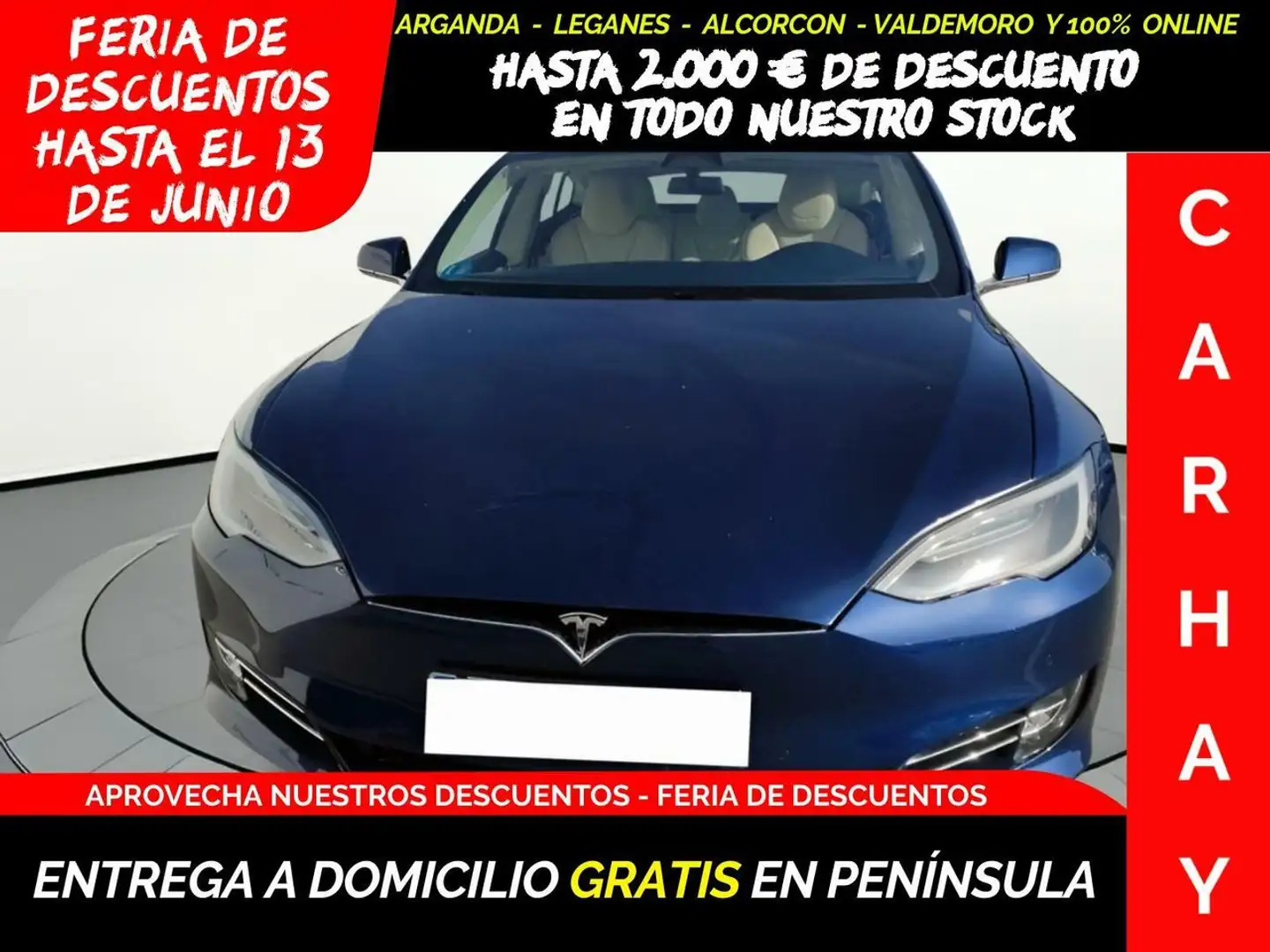 Tesla Model S 100D 4WD berlina con portón 345KW 5P Azul - 1