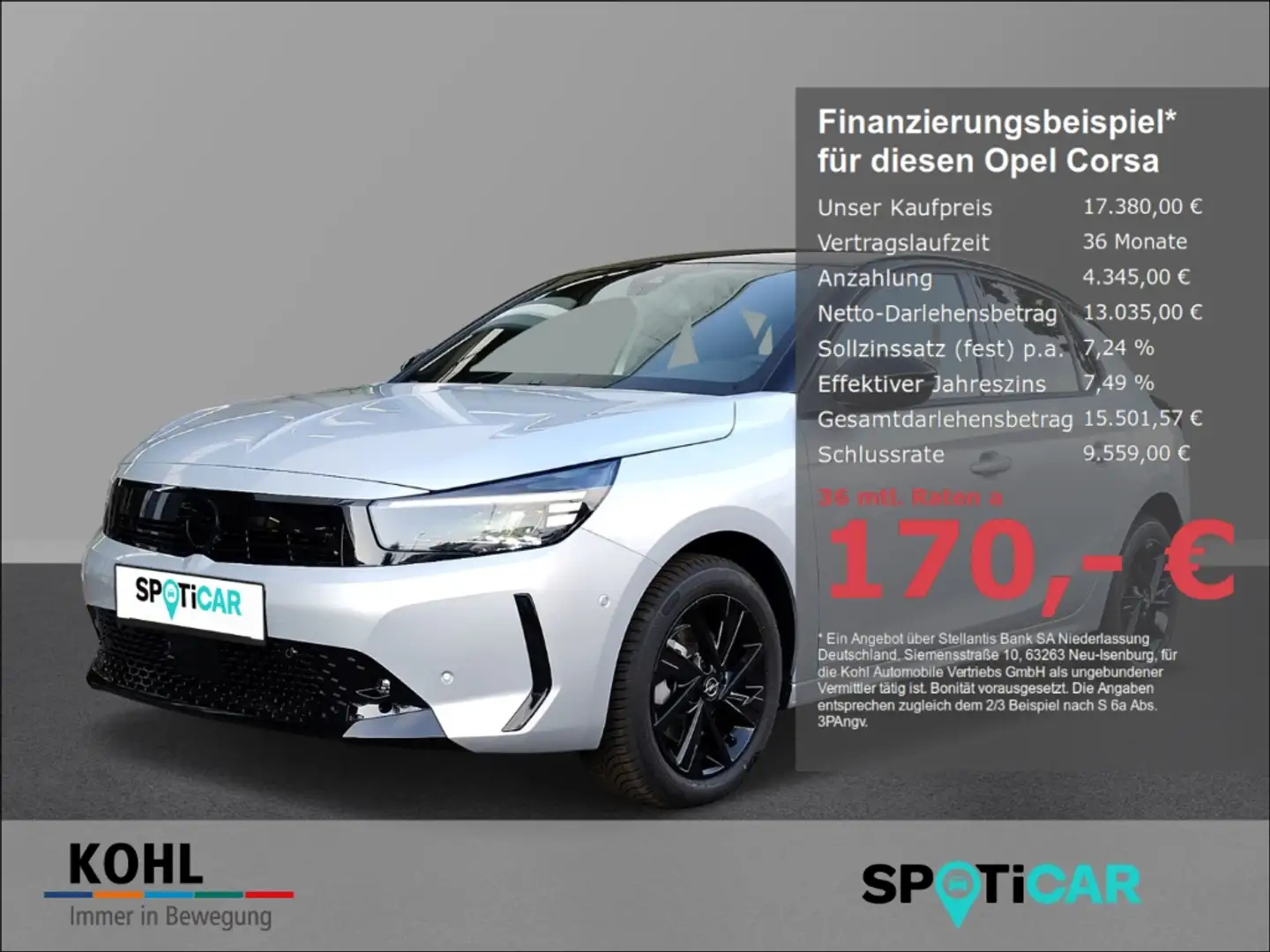 Opel Corsa F GS 1.2 Turbo 100PS Navi LED Klimaautom Argent - 1