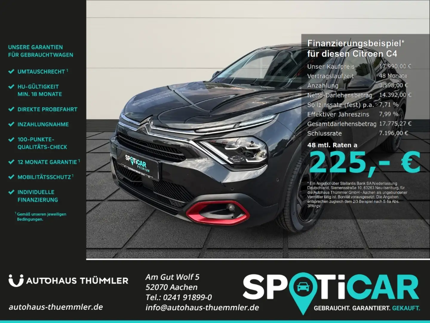 Citroen C4 Shine 1.2 PureTech 155 EU6d HUD Navi Soundsystem 3 Noir - 1
