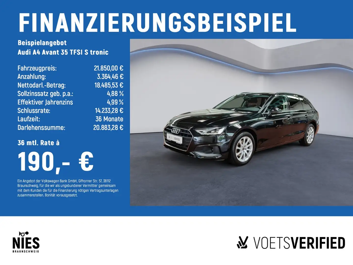 Audi A4 Avant 35 TFSI S tronic SHZ+GRA+NAVI Noir - 2