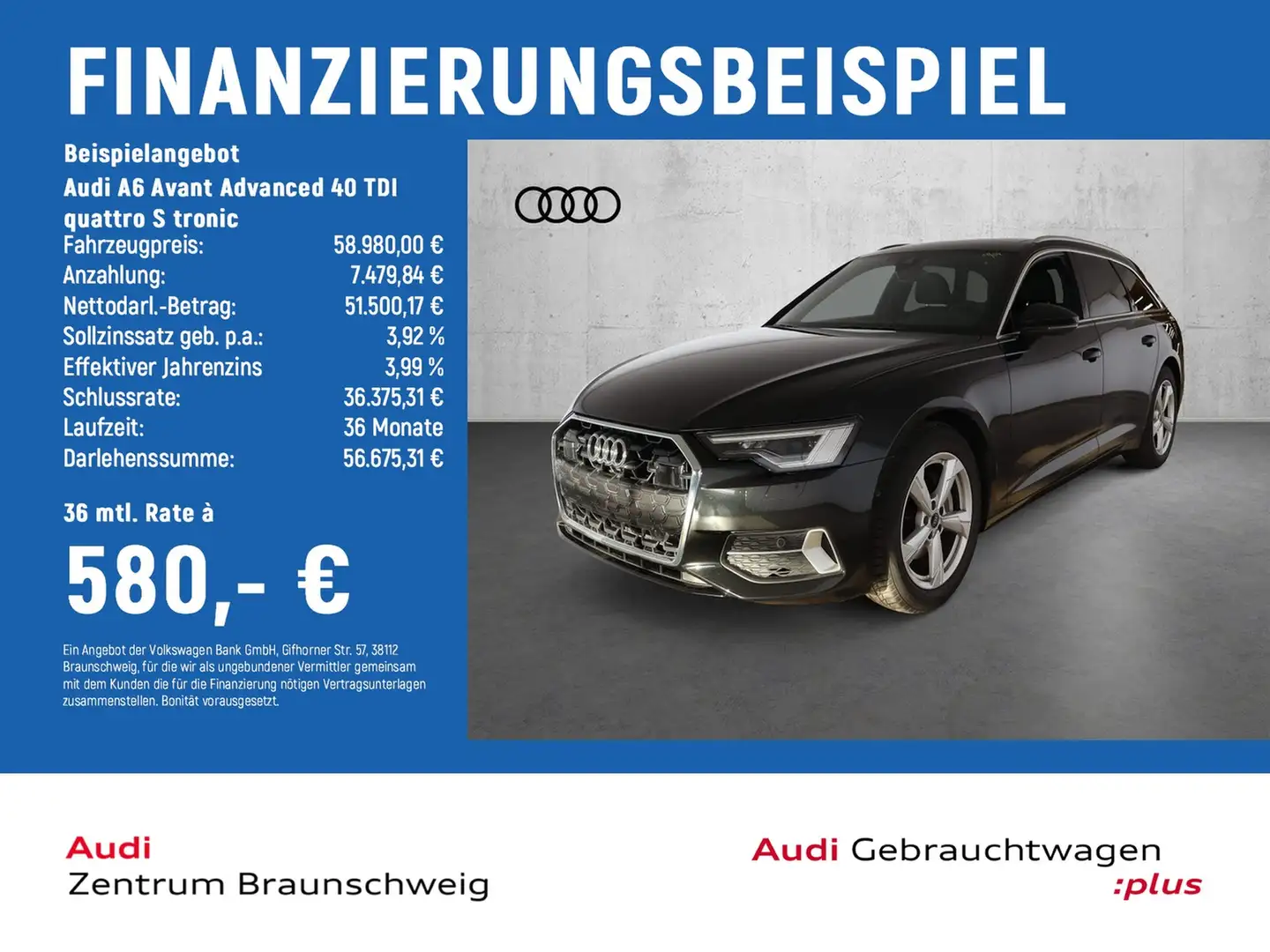 Audi A6 Avant Advanced 40 TDI quattro S tronic AHK+MATR... Schwarz - 2