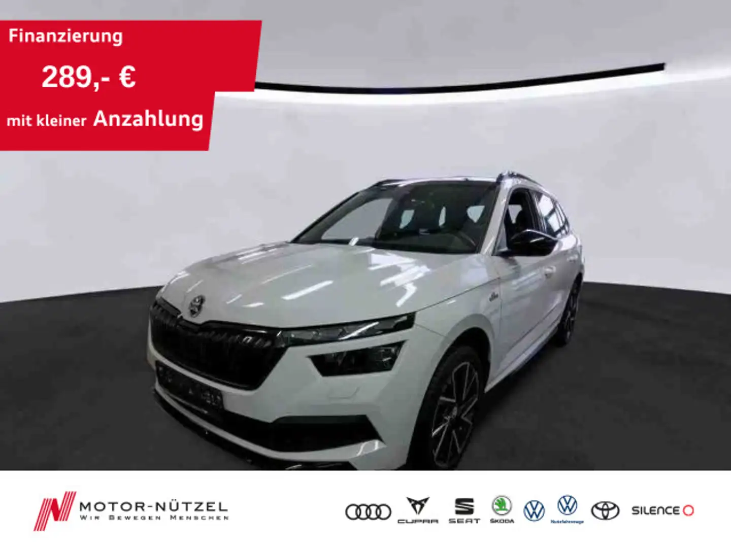 Skoda Kamiq 1.0 TSI MONTE CARLO LED+AHK+PANO+NAV+2xSHZ Weiß - 1