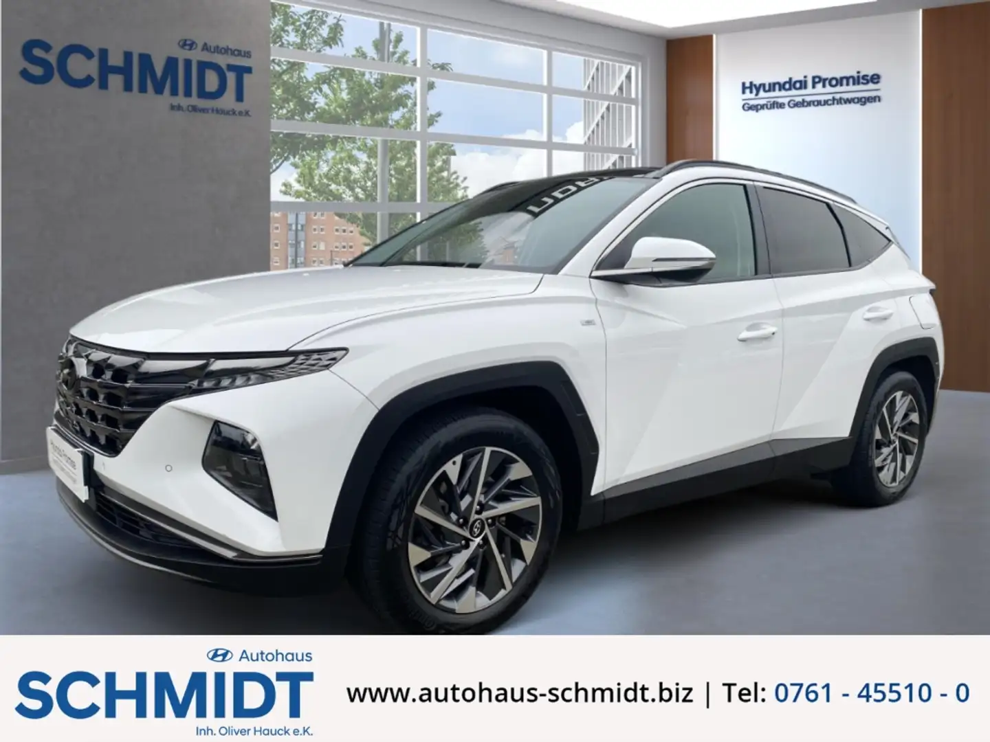 Hyundai TUCSON Trend Mild-Hybrid 2WD 1.6 T-GDI AHK-abn. El. Panod Weiß - 1