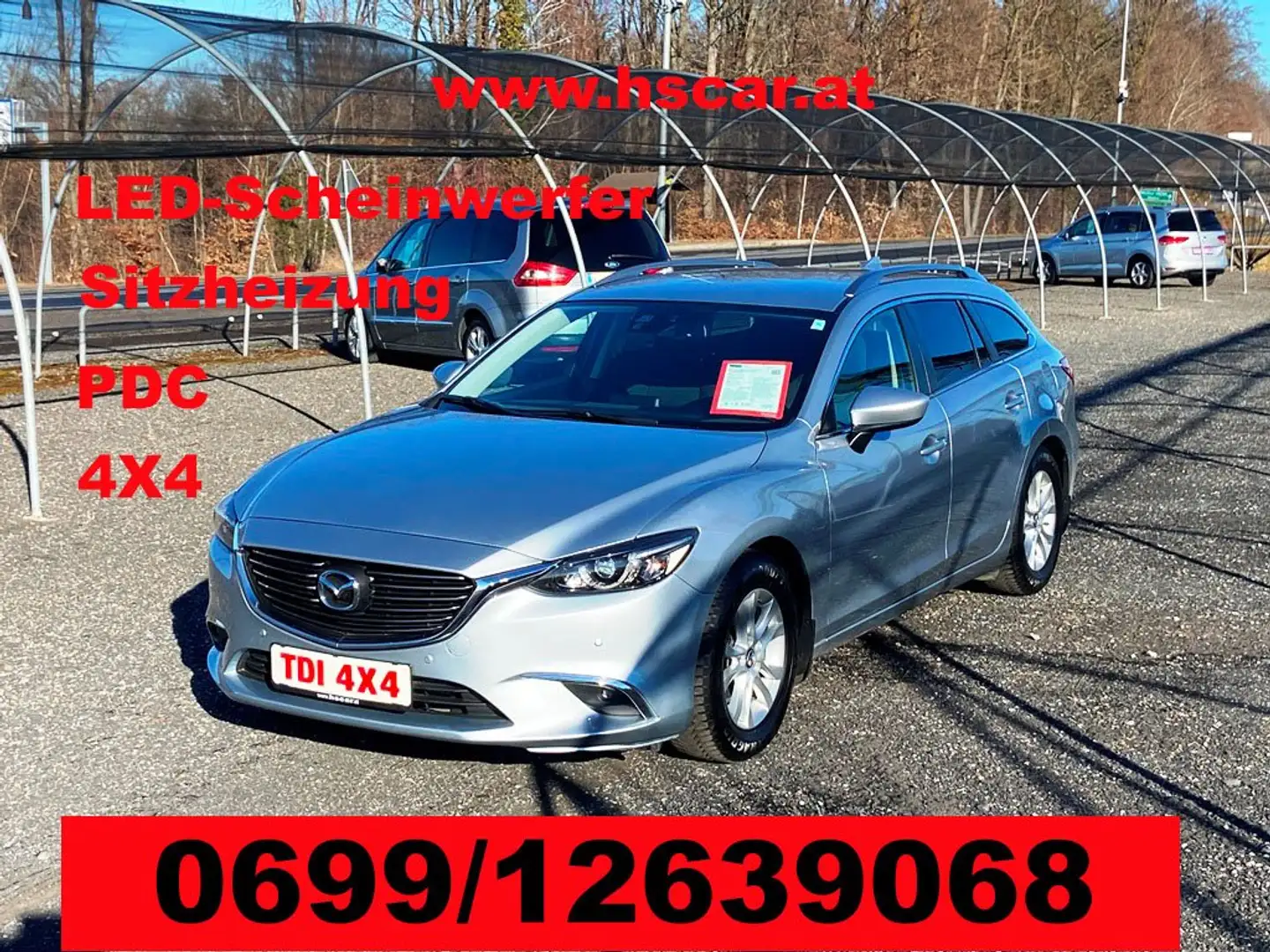 Mazda 6 Sport Combi 150 Attraction-AWD-LED-PDC-Sitzheizung Silber - 1