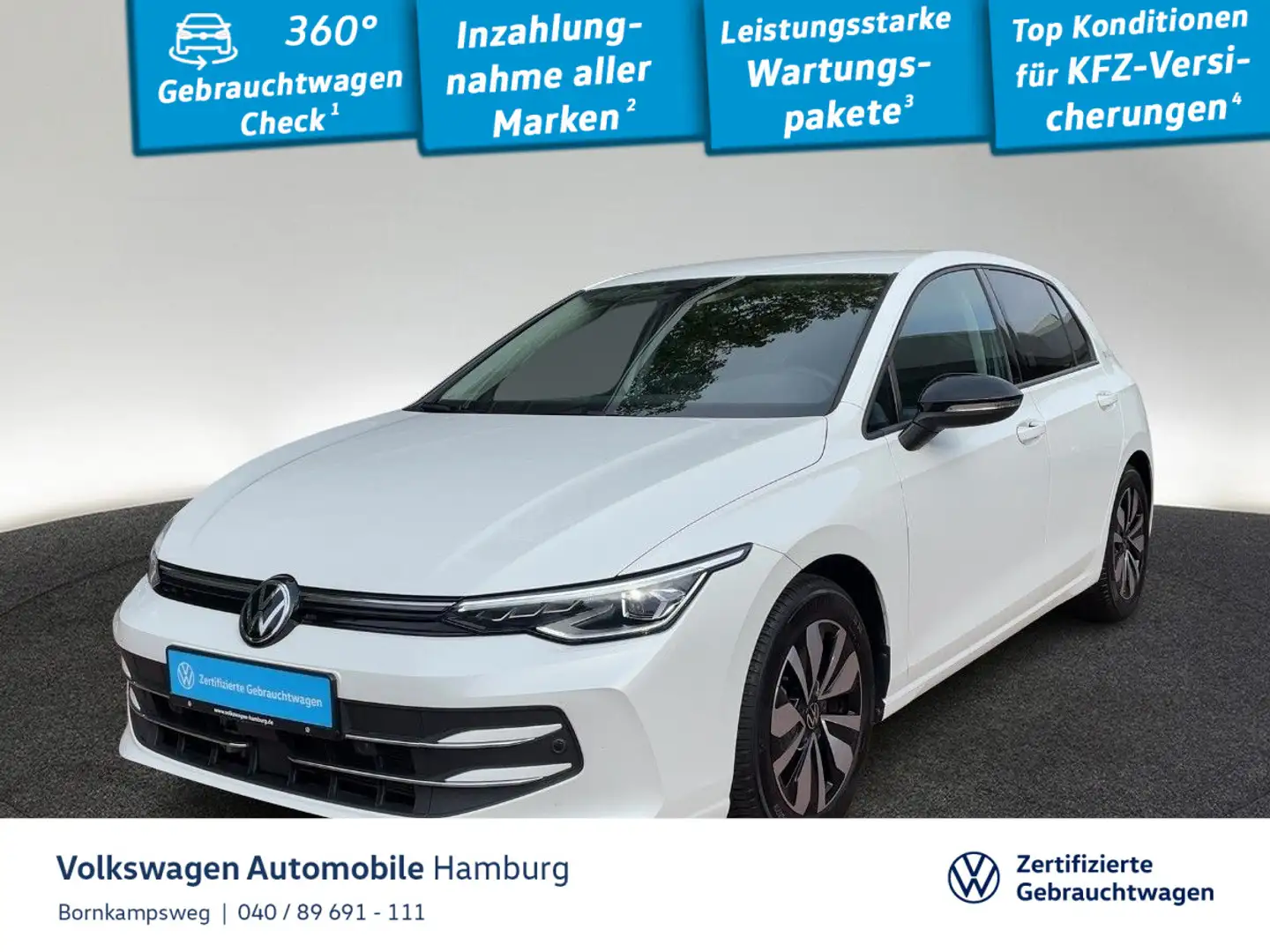 Volkswagen Golf VIII 1.5 eTSI Goal DSG AHK Navi Kamera LED Weiß - 1