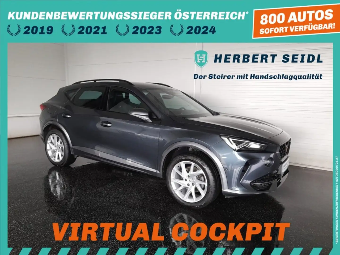 CUPRA Formentor 4x4 2,0 TDI DSG *18 ZOLL / VOLL-LED & FLA / VIRTUELL / NAVI / ACC / E-KLAPPE / KEYLESS* Grau - 1