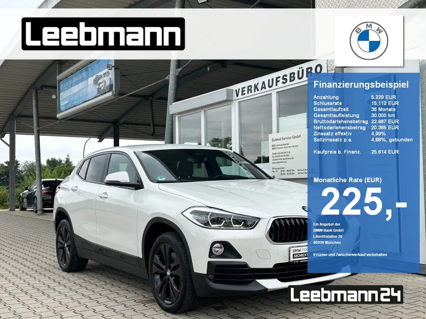 BMW X2 sDrive20d Adv+ NAVI/LED/KomfZ 2 JAHRE GARANTIE Blanc - 1
