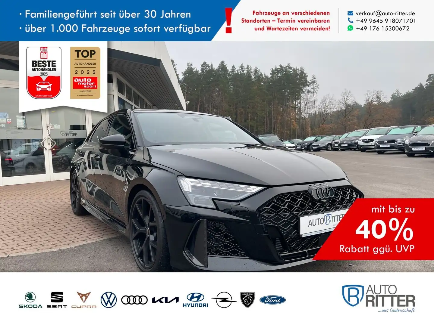 Audi RS3 Sportback Carbon-Paket+Sonos+ACC+Schiebedach Schwarz - 1