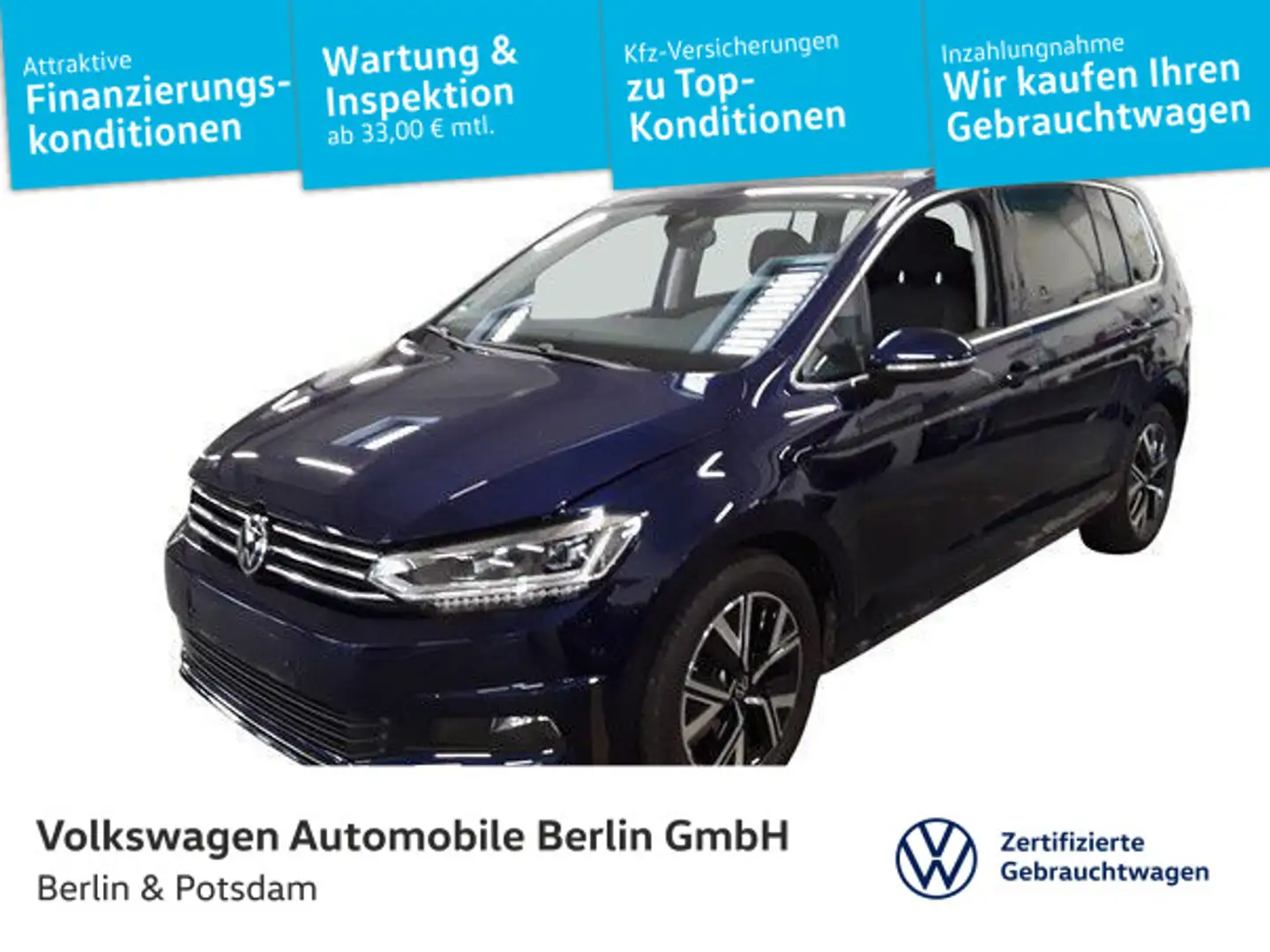 Volkswagen Touran 2.0TDI DSG Highline STHZG P-DACH AHK Blau - 1