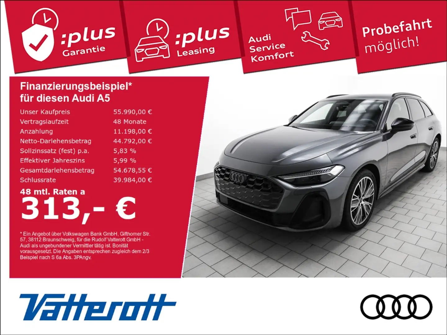 Audi A5 Avant TDI quattro S line Exclusive Matrix B&O ACC Grau - 1