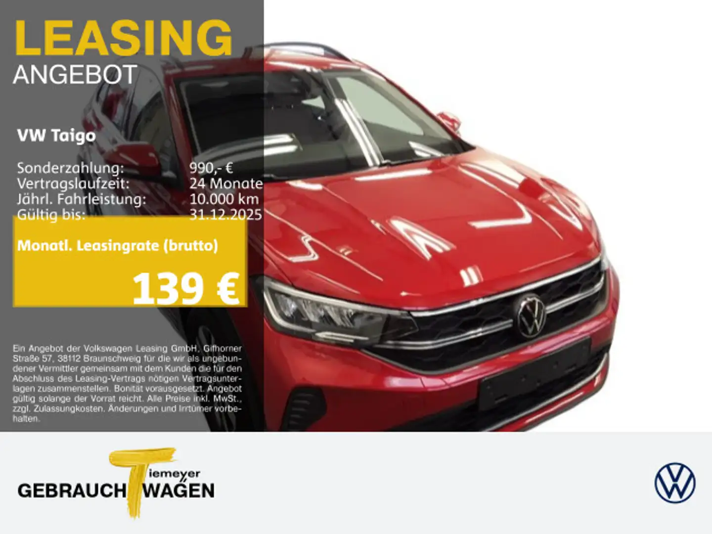 Volkswagen Taigo 1.0 TSI MOVE LED NAVI KAMERA APP-CON Rot - 1