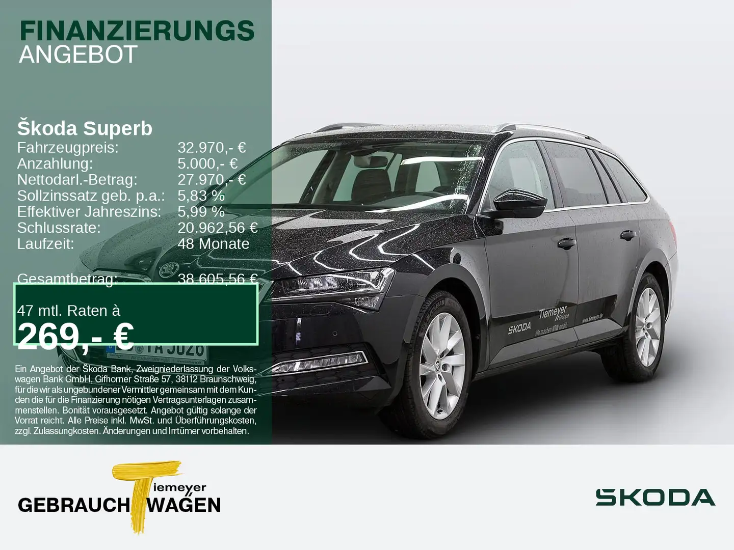 Skoda Superb Combi 2.0 TDI DSG Style NAVI LED KAMERA Schwarz - 1